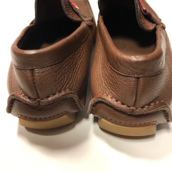 Bally Brown Pebbled Leather Striped Loafers Size 9 main image 8